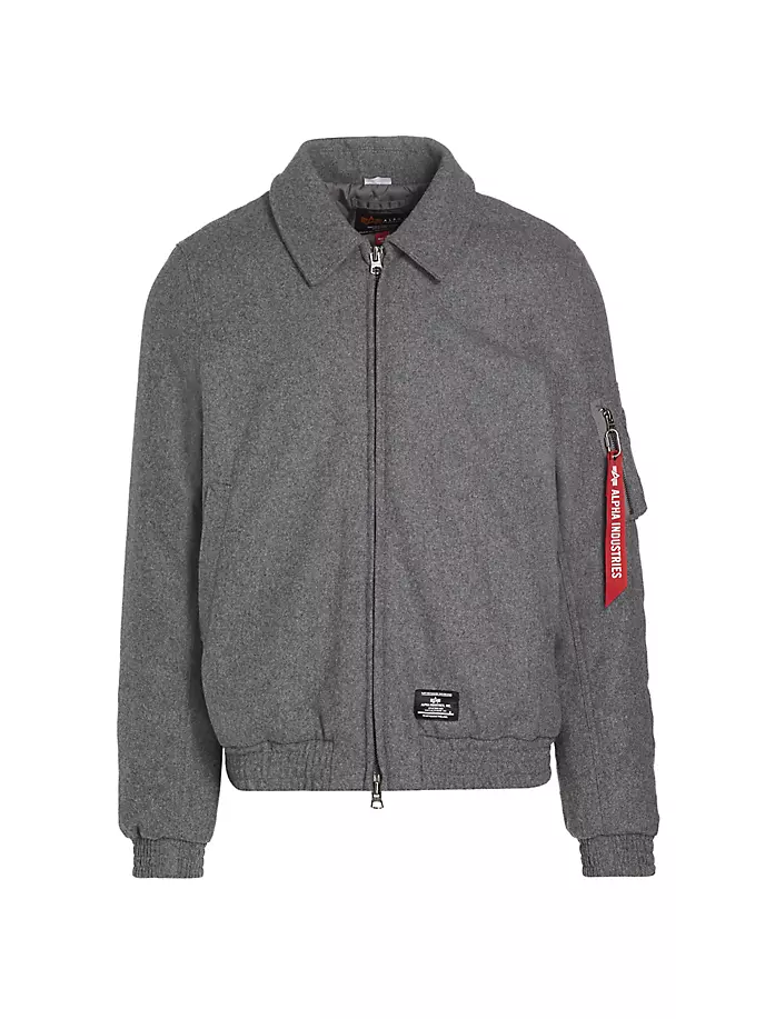 

Шерстяная летная куртка Harrington Alpha Industries, цвет dark charcoal heather