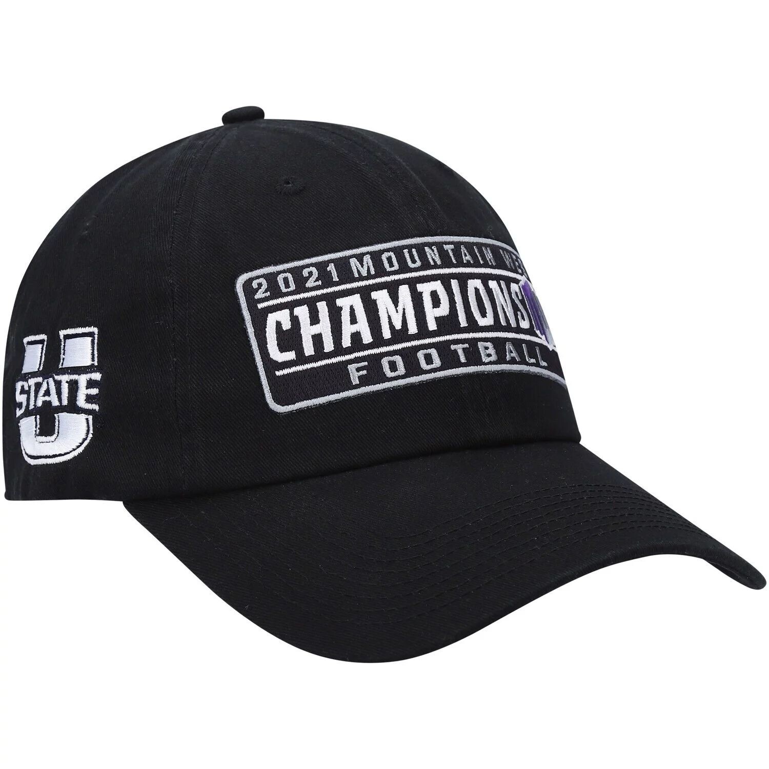 

Мужская регулируемая шапка Zephyr Black Utah State Aggies 2021 Mountain West Football Conference Champions Раздевалка для экипажа