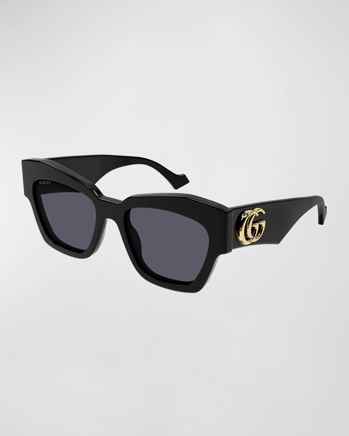 

Квадратные солнцезащитные очки из ацетата монограммы Gucci, цвет Shiny Solid Black