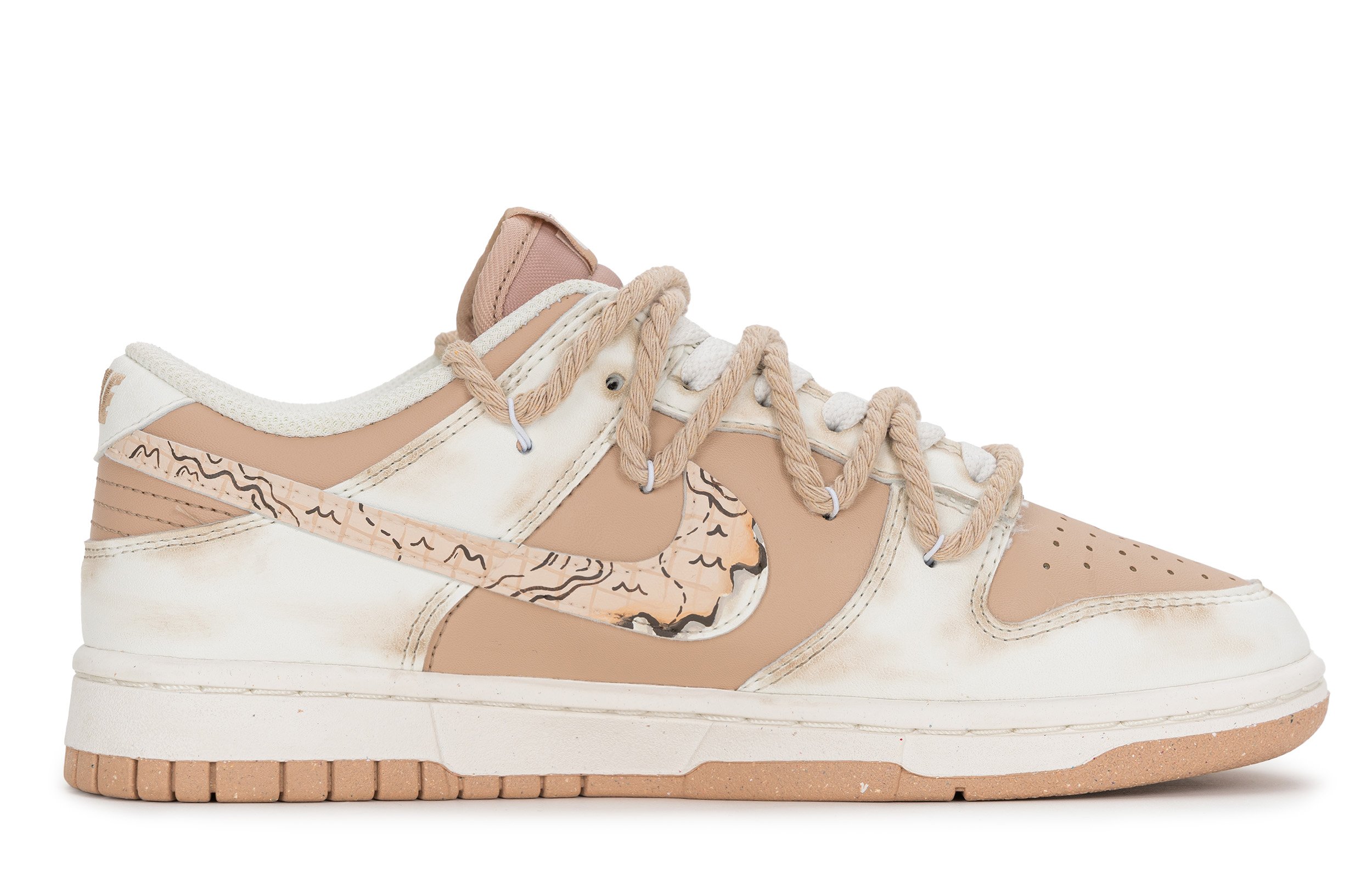 

Кроссовки Nike Skateboarding Shoes Women's Low-top Beige, цвет Off White