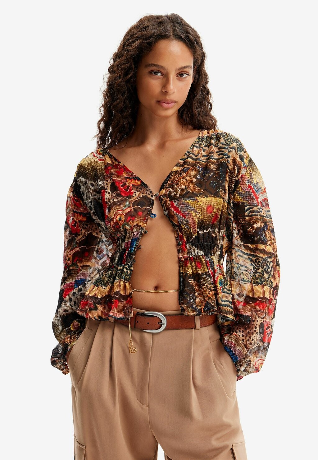 

Блузка Desigual M CHRISTIAN LACROIX TAPESTRY, коричневый