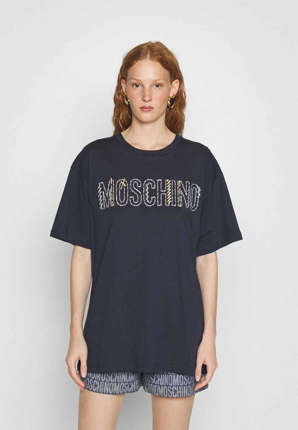 

Футболка с принтом MOSCHINO, синий