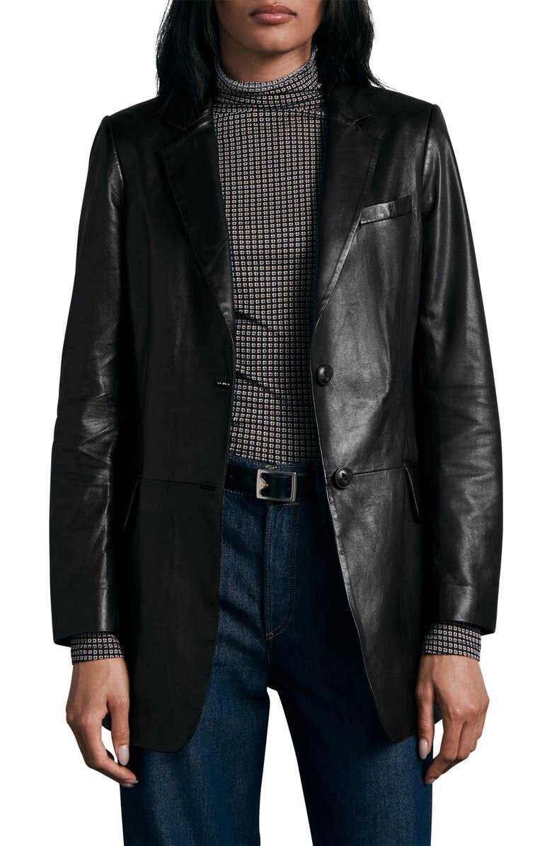 

ICONS Кожаный блейзер Charles RAG & BONE, черный