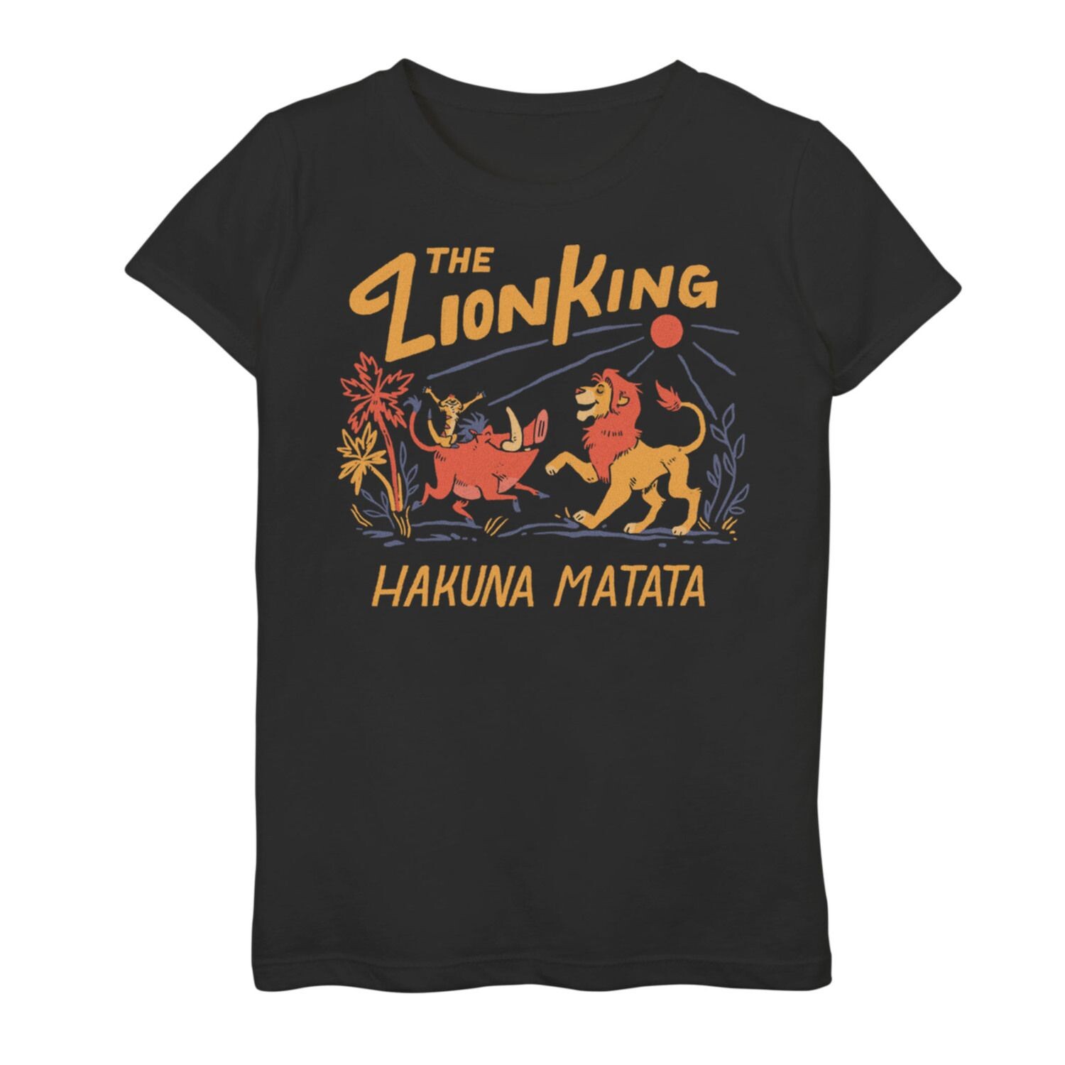 

Футболка Hakuna Matata с ярким текстом и графическим рисунком для девочек 7–16 лет Disney's The Lion King Disney
