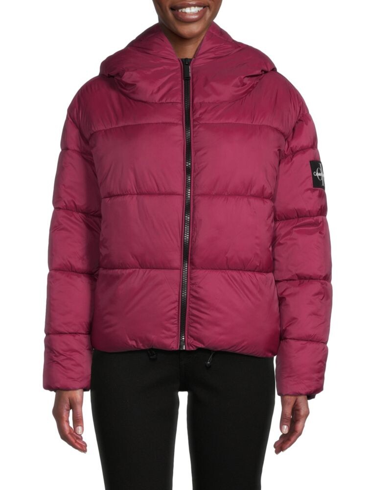 

Пуховик свободного кроя с капюшоном Calvin Klein, цвет Chianti