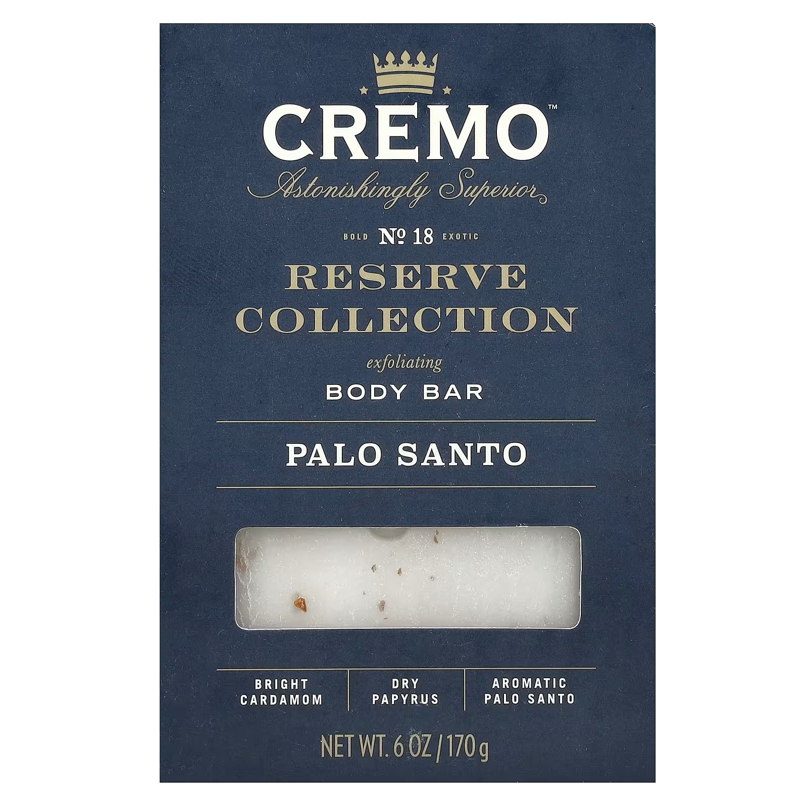 Отшелушивающий батончик для тела Cremo Reserve Collection Palo Santo, 6 унций (170 г)