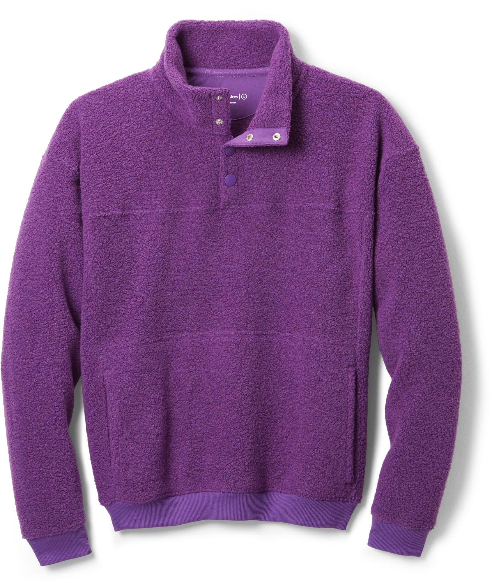 Пуловер MegaFleece Snap Up — мужской Outdoor Voices, фиолетовый цена и фото