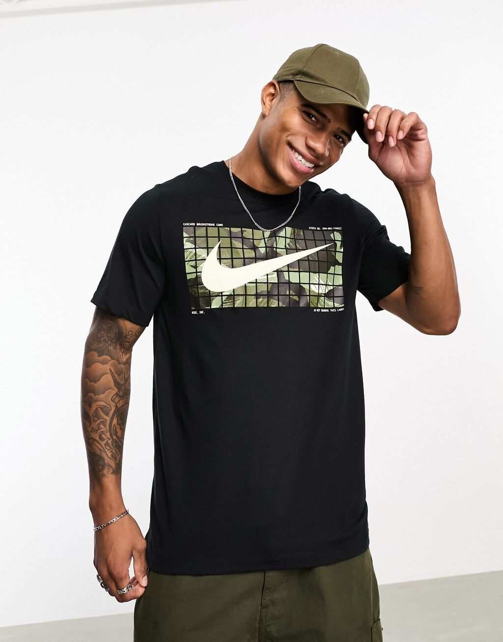 

Черная футболка с камуфляжным рисунком Nike Training Dri-Fit
