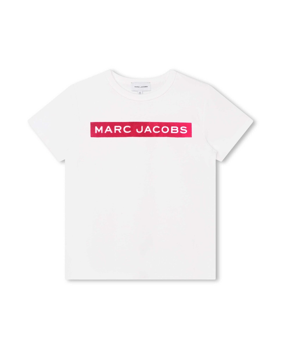 

Белая хлопковая футболка для девочки Marc Jacobs, белый