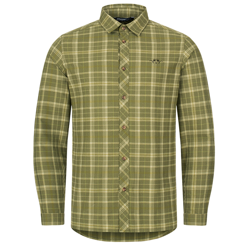 Рубашка Blaser Outfits Technical Fleece Shirt 20, цвет Olive/Beige Checkered