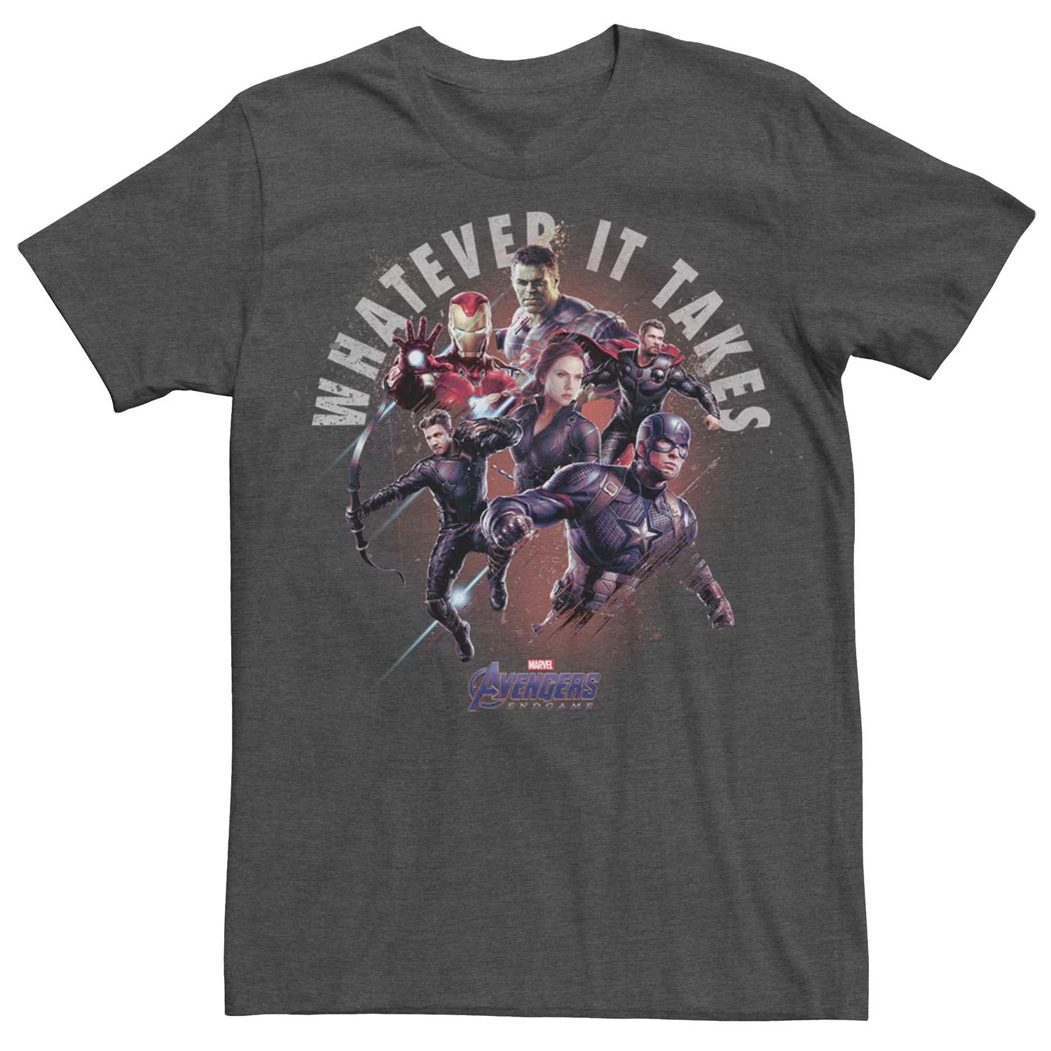 Мужская футболка Marvel Avengers Endgame «Во что бы то ни стало», групповая фотография Licensed Character мужская футболка с плакатом marvel iron man во что бы то ни стало licensed character