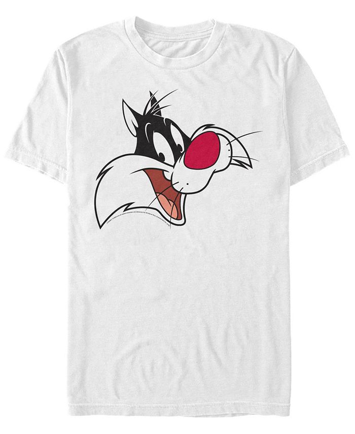 Мужская футболка с коротким рукавом Looney Tunes Sylvester Big Face Fifth Sun, белый printio свитшот унисекс хлопковый марвин марсианин багз банни