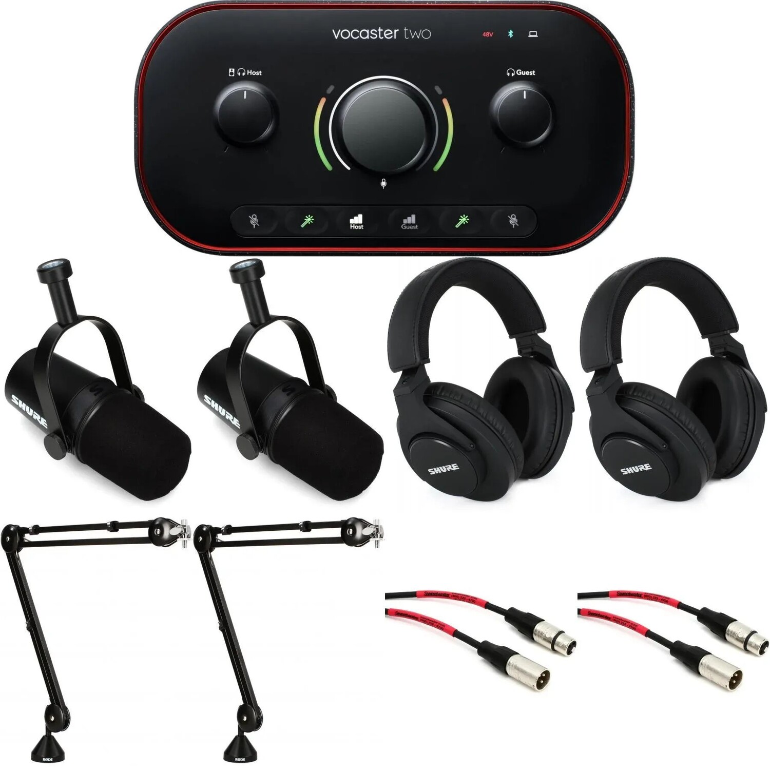 

Пакет подкастов Focusrite Vocaster 2 и MV7X с двумя хостами