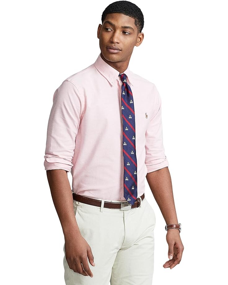 Рубашка Polo Ralph Lauren Slim Fit Stretch Oxford, цвет BSR Pink