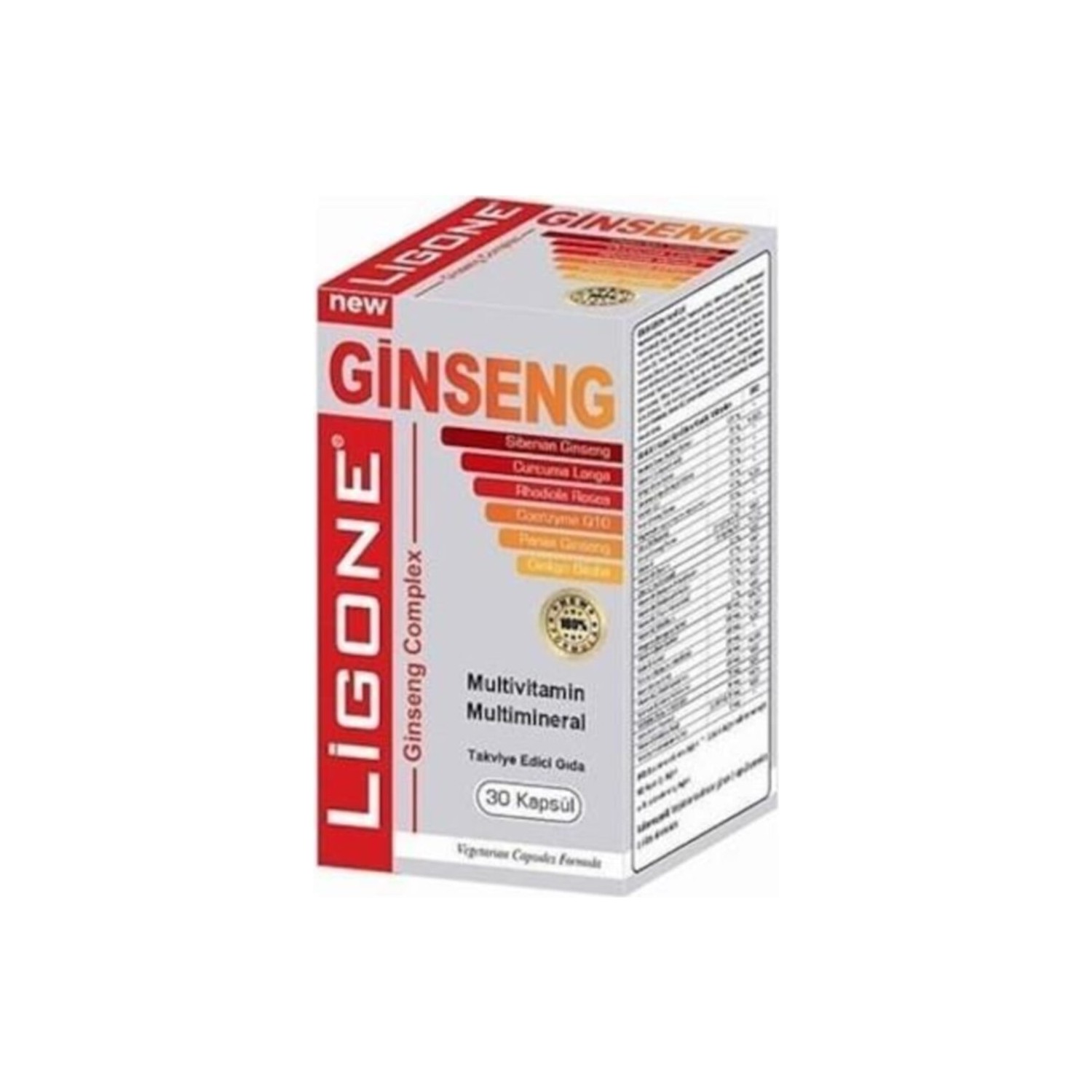 Мультивитаминный комплекс Ligone Ginseng, 30 капсул мультивитаминный сироп rc farma take 2 ode ligone ginseng 30 капсул