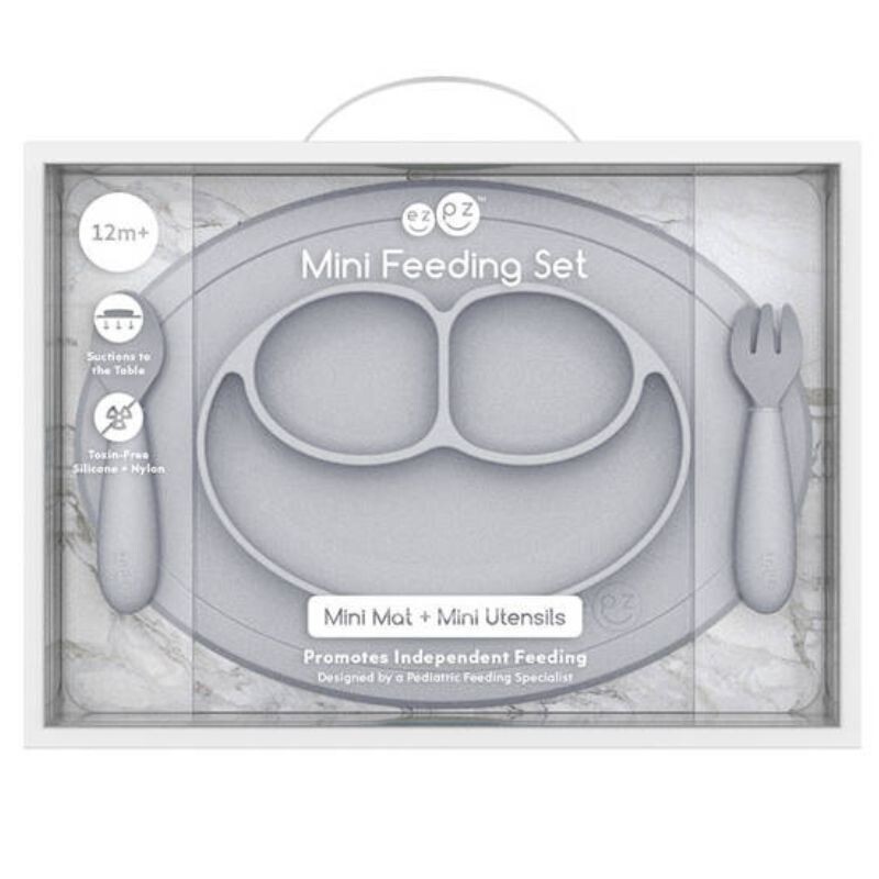 Детский набор посуды Ezpz Mini Feeding Set Pastelowa Szarość, 1 шт набор посуды для малышей ezpz mini feeding set pewter 3 шт