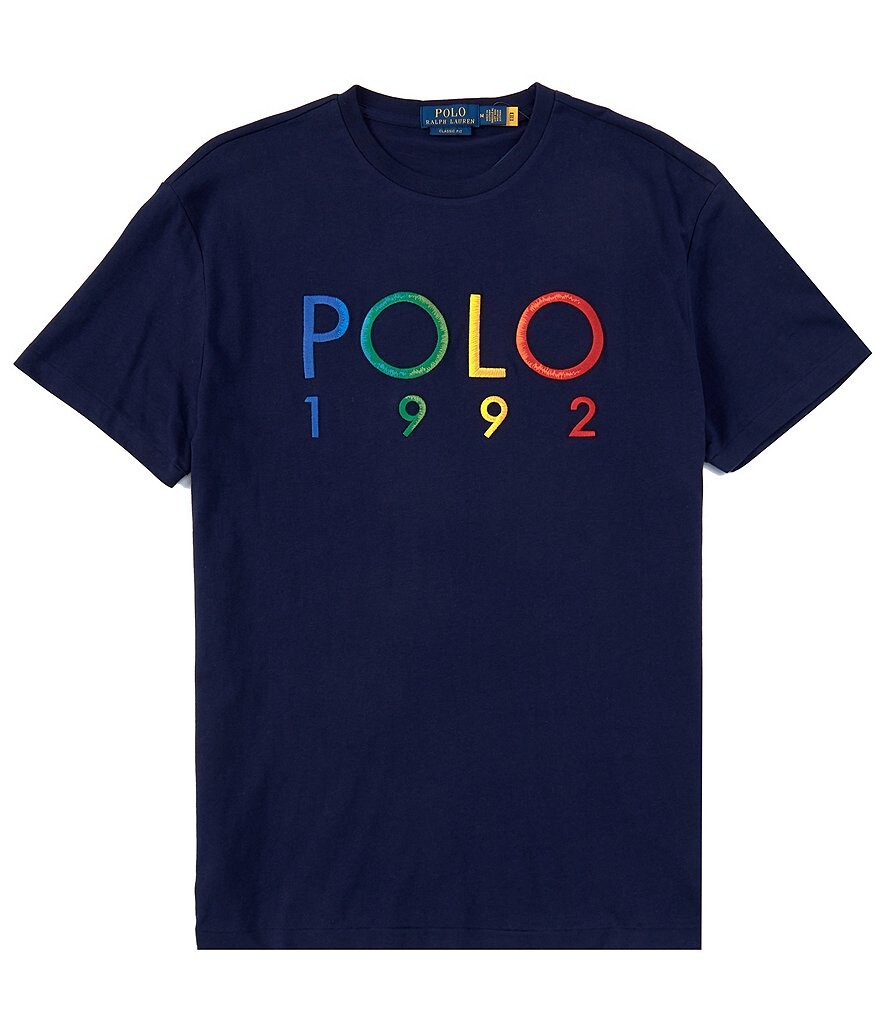 

Трикотажная футболка Polo Ralph Lauren классического кроя 1992 года с короткими рукавами, синий