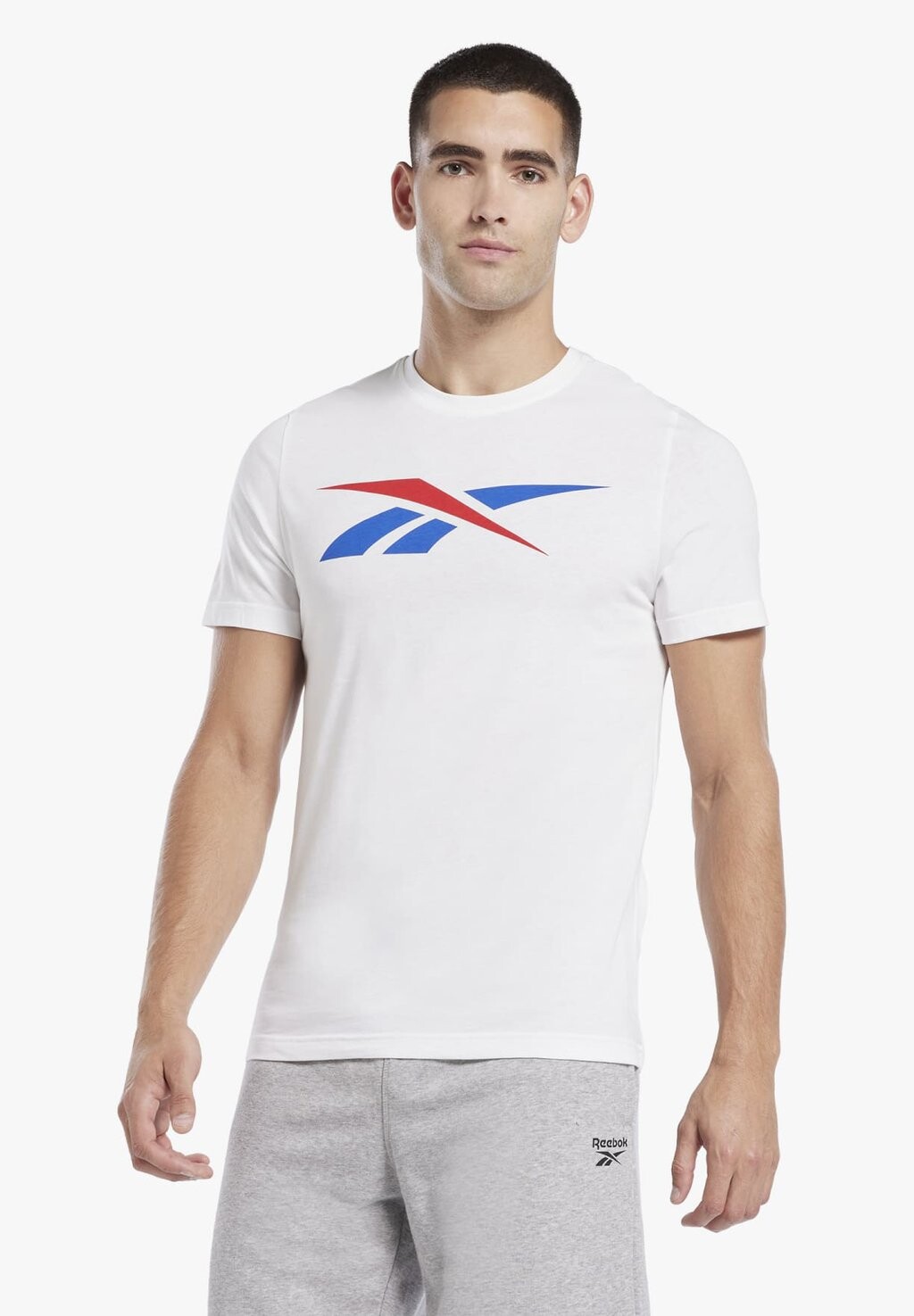 

Футболка с принтом ФУТБОЛКА ВЕКТОР Reebok, белый/красный вектор/синий вектор
