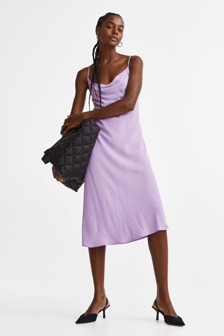 

Длинное платье-комбинация H&M, фиолетовый