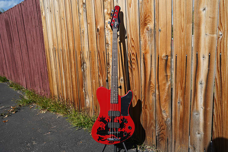 цена Басс гитара Schecter DIAMOND SERIES Simon Gallup Ultra Spitfire Red 4-String Electric Bass Guitar