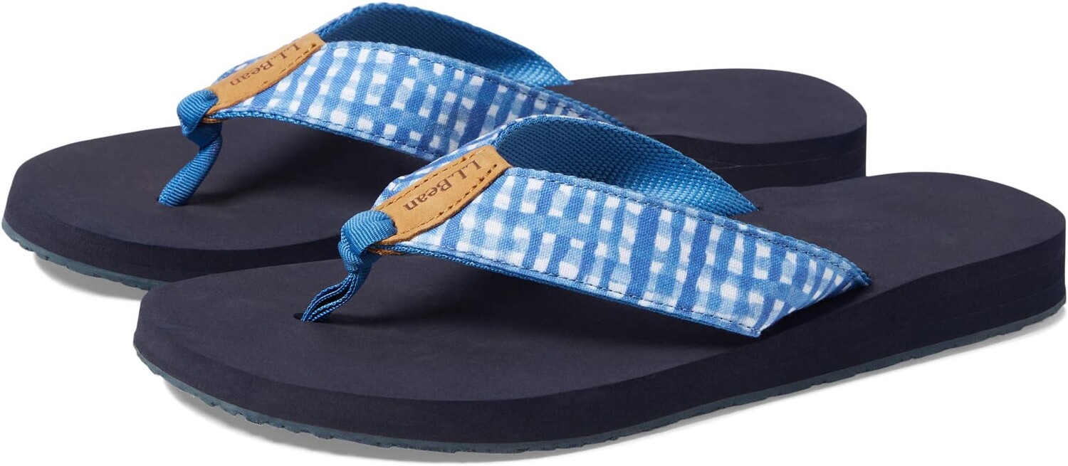 

Шлепанцы Classic Maine Isle Flip-Flop 3 Woven Print L.L.Bean, цвет Marine Blue Gingham