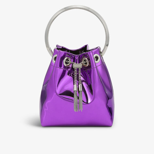 

Сумка Bon Bon из холщовой ткани с металлизированным покрытием и верхней ручкой Jimmy Choo, черный