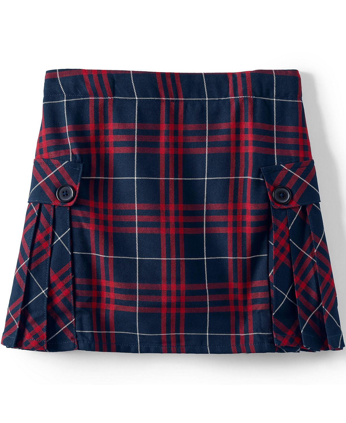 Детская школьная форма для девочек, тонкий клетчатый юбка со складками по бокам выше колена Lands' End
