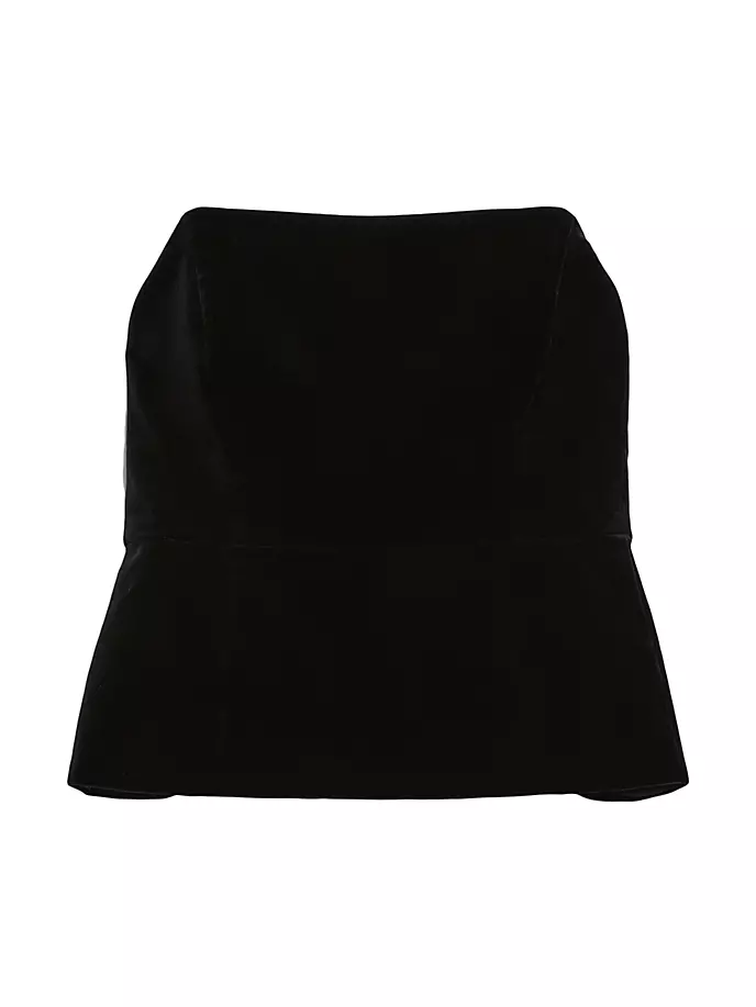 

Бархатный топ без бретелек Giubba Max Mara, черный
