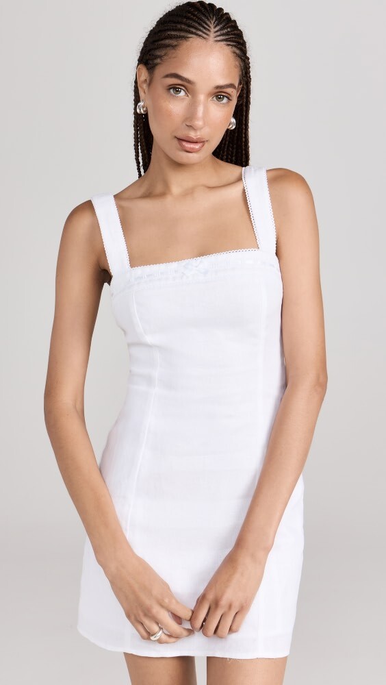 

Платье мини Reformation Elana Linen, белый