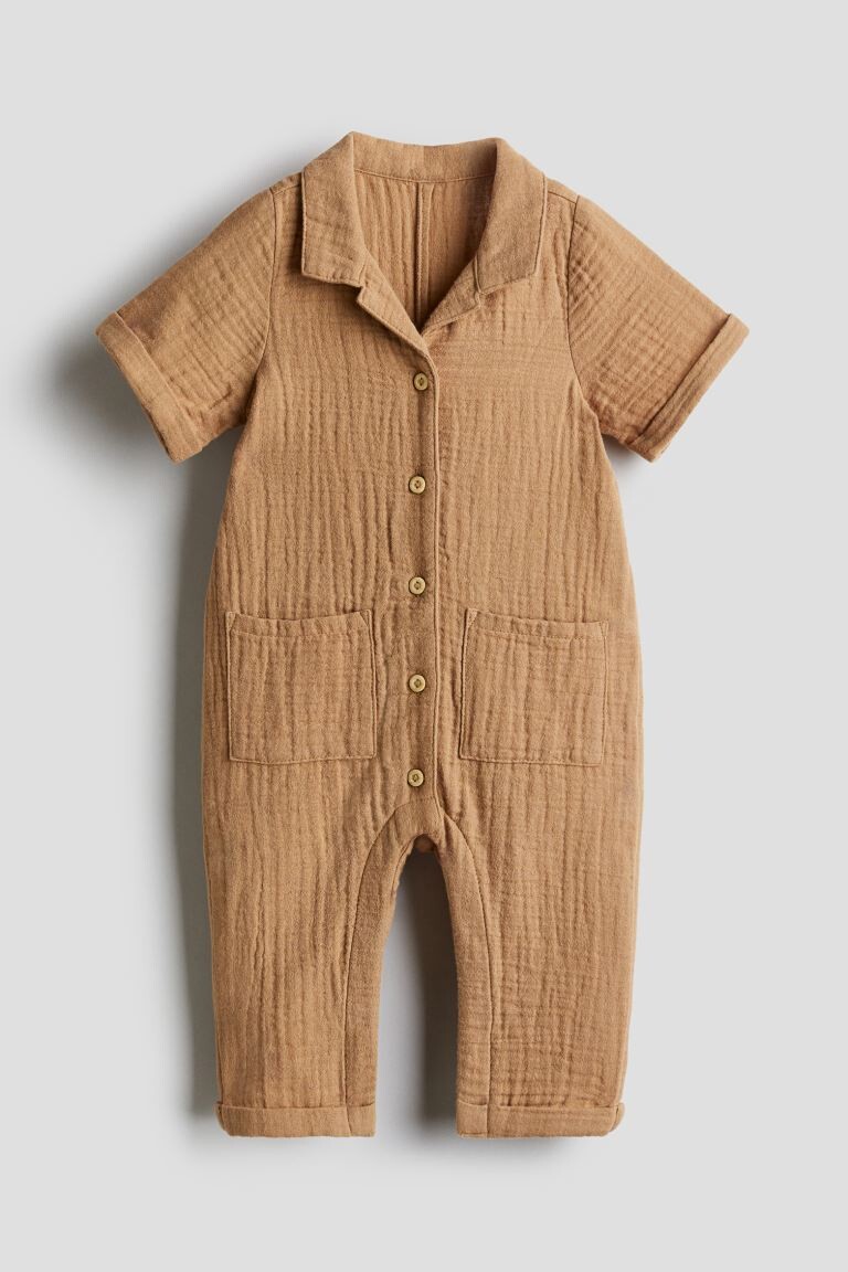 

Комбинезон из хлопкового муслина H&M, бежевый