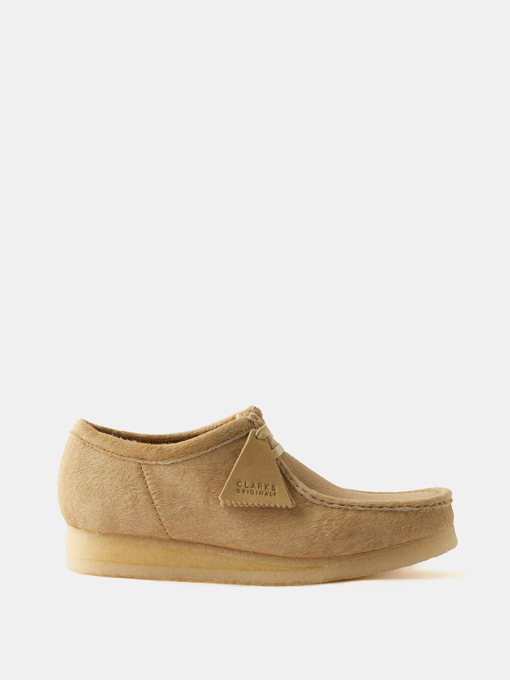 

Ботинки wallabee из телячьего волоса Clarks, бежевый
