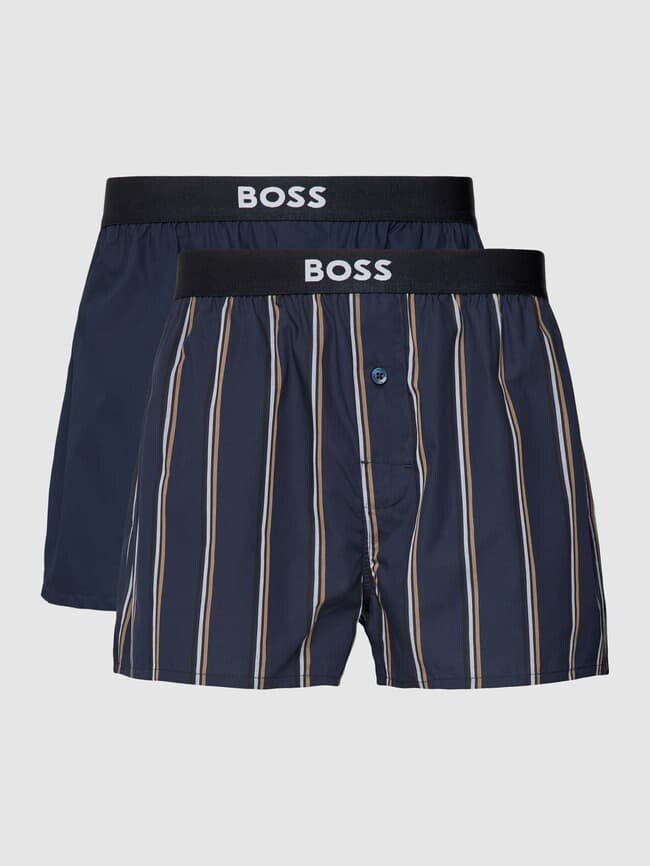 

Боксеры с поясом с логотипом, в упаковке 2 шт BOSS, темно-синий