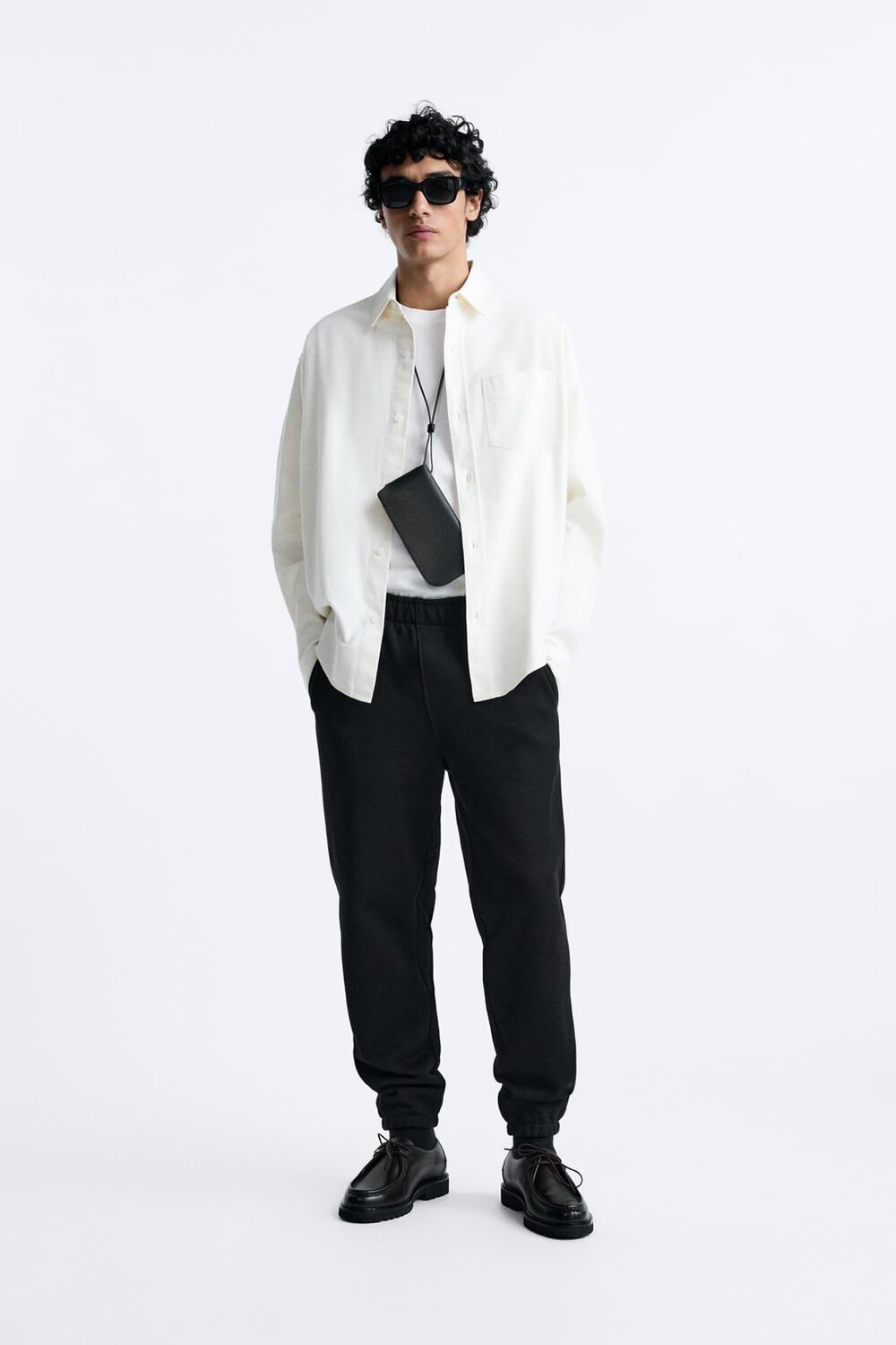 

Кожаные туфли с мягким носком ZARA, черный