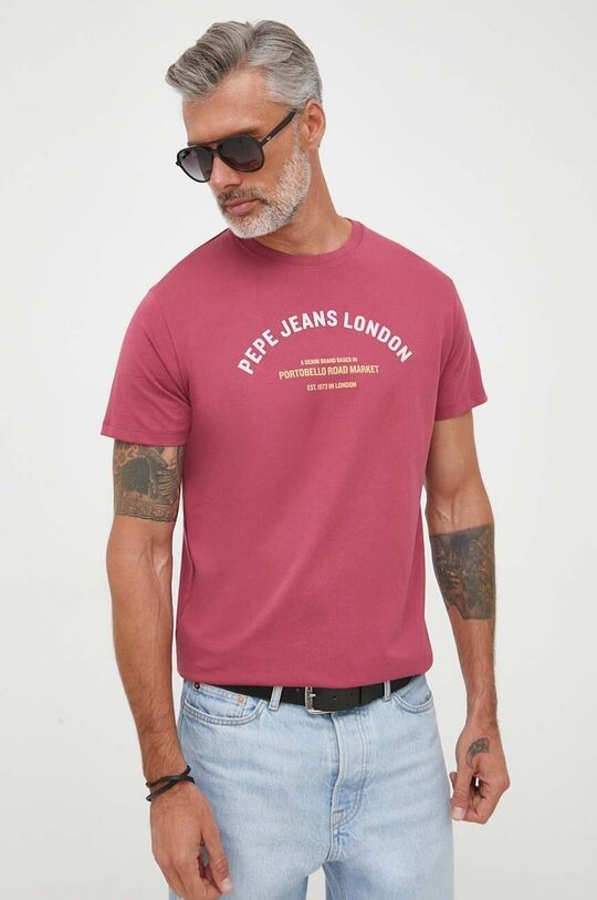 

Хлопковая футболка Waddon Pepe Jeans, розовый
