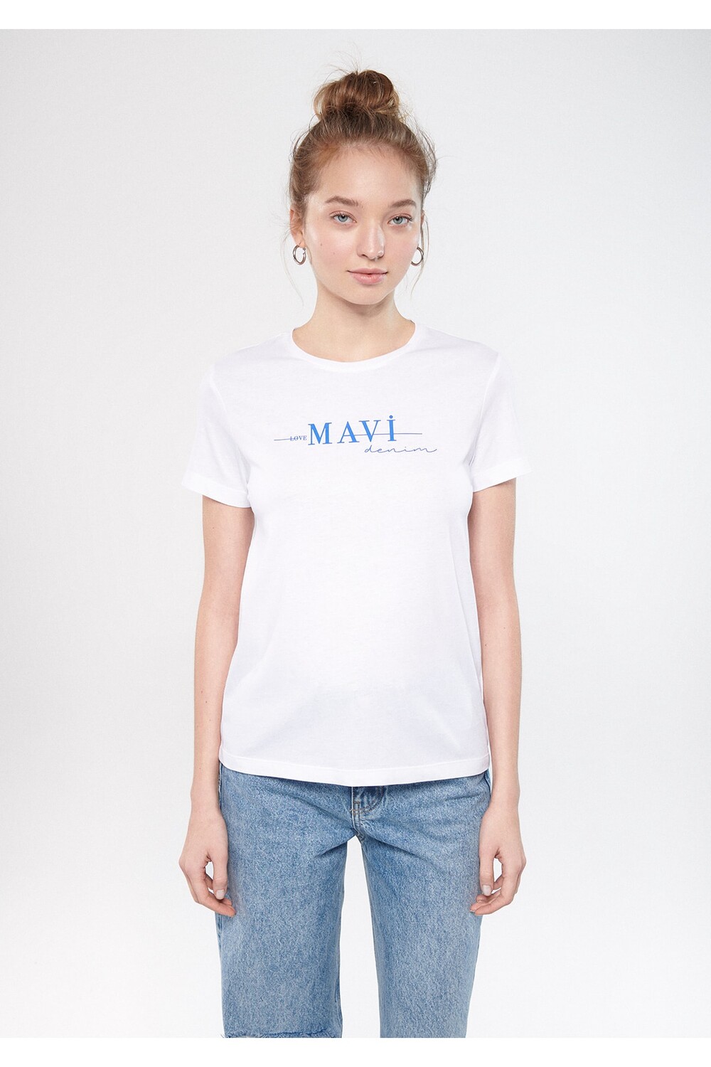 

Белая футболка с принтом Slim Fit/Slim Fit Mavi, белый