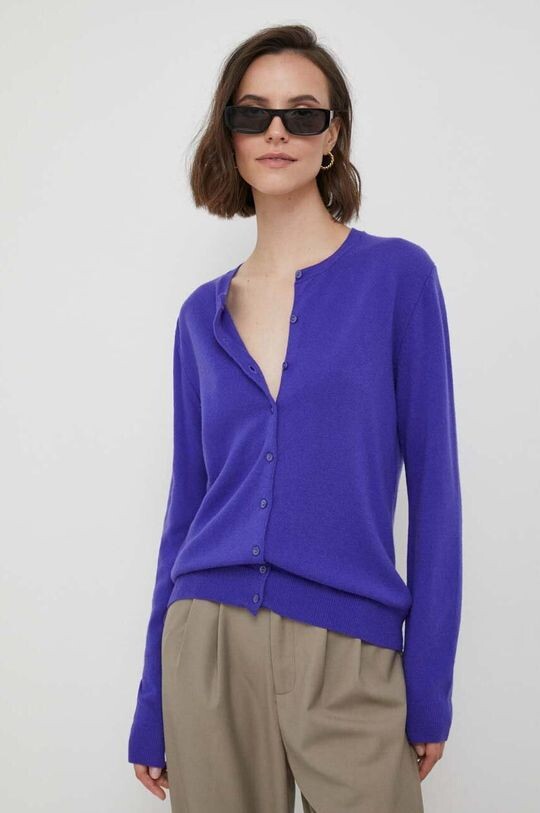 

Шерстяной кардиган United Colors of Benetton, фиолетовый