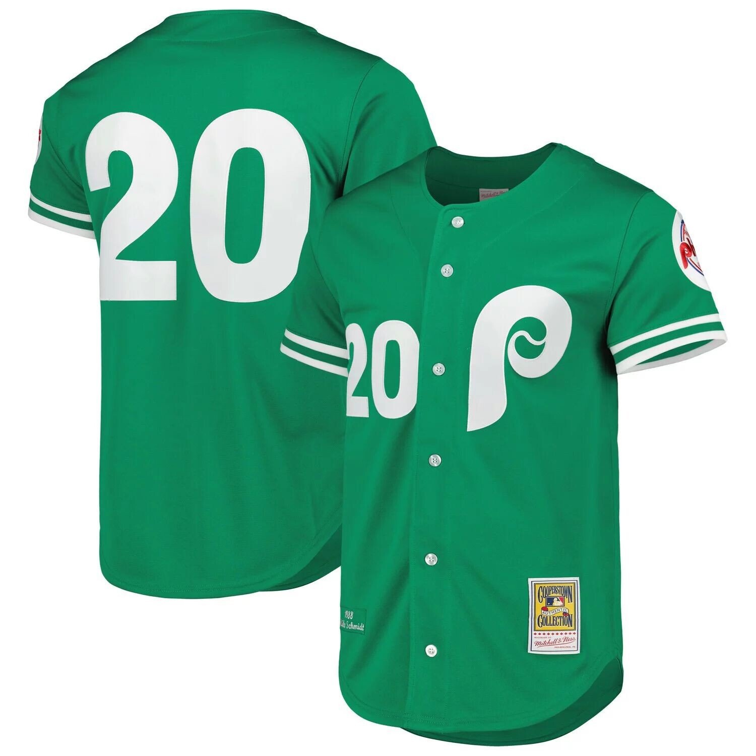 

Мужской аутентичный трикотаж Mitchell & Ness Mike Schmidt Green Philadelphia Phillies Cooperstown Collection