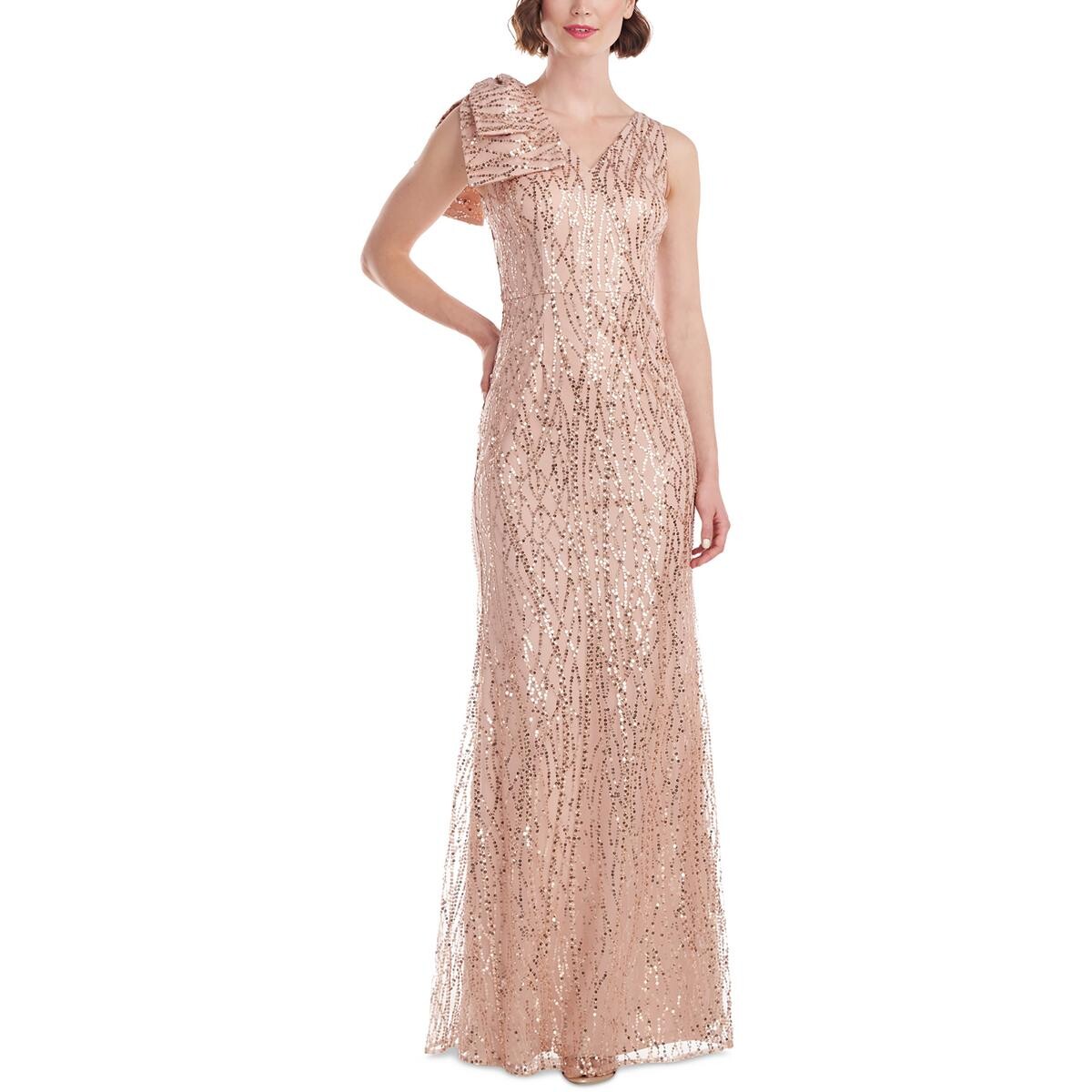 

Женское вечернее платье с бантом и блестками JS Collections, цвет Rose Gold