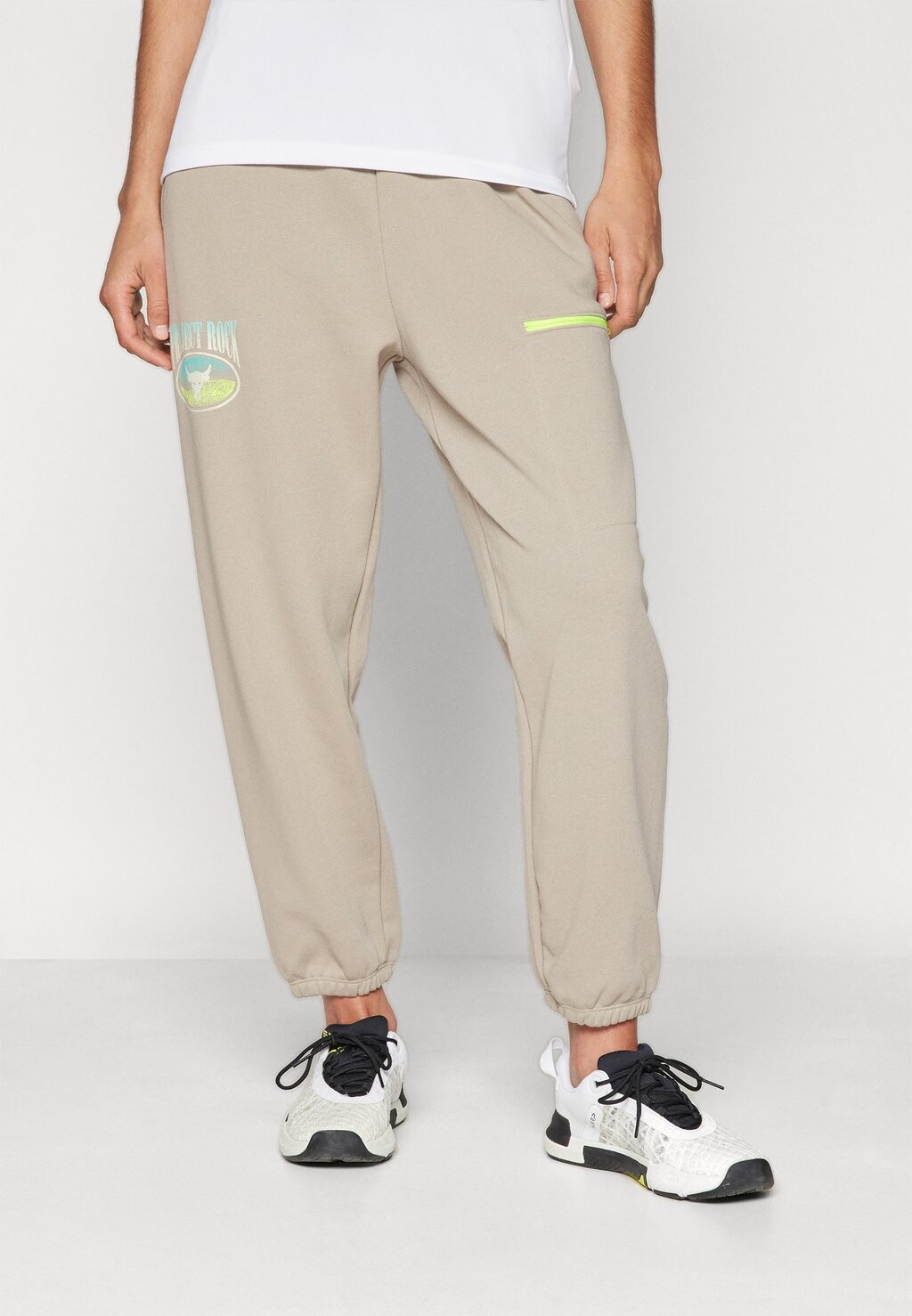 

Брюки для бега TERRY PANT Under Armour, цвет timberwolf taupe/radial turquoise