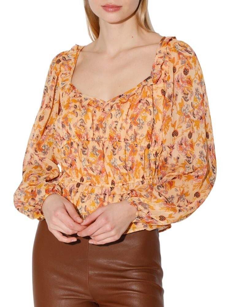 

Шифоновый топ Myka Walter Baker, цвет Orange Multicolor