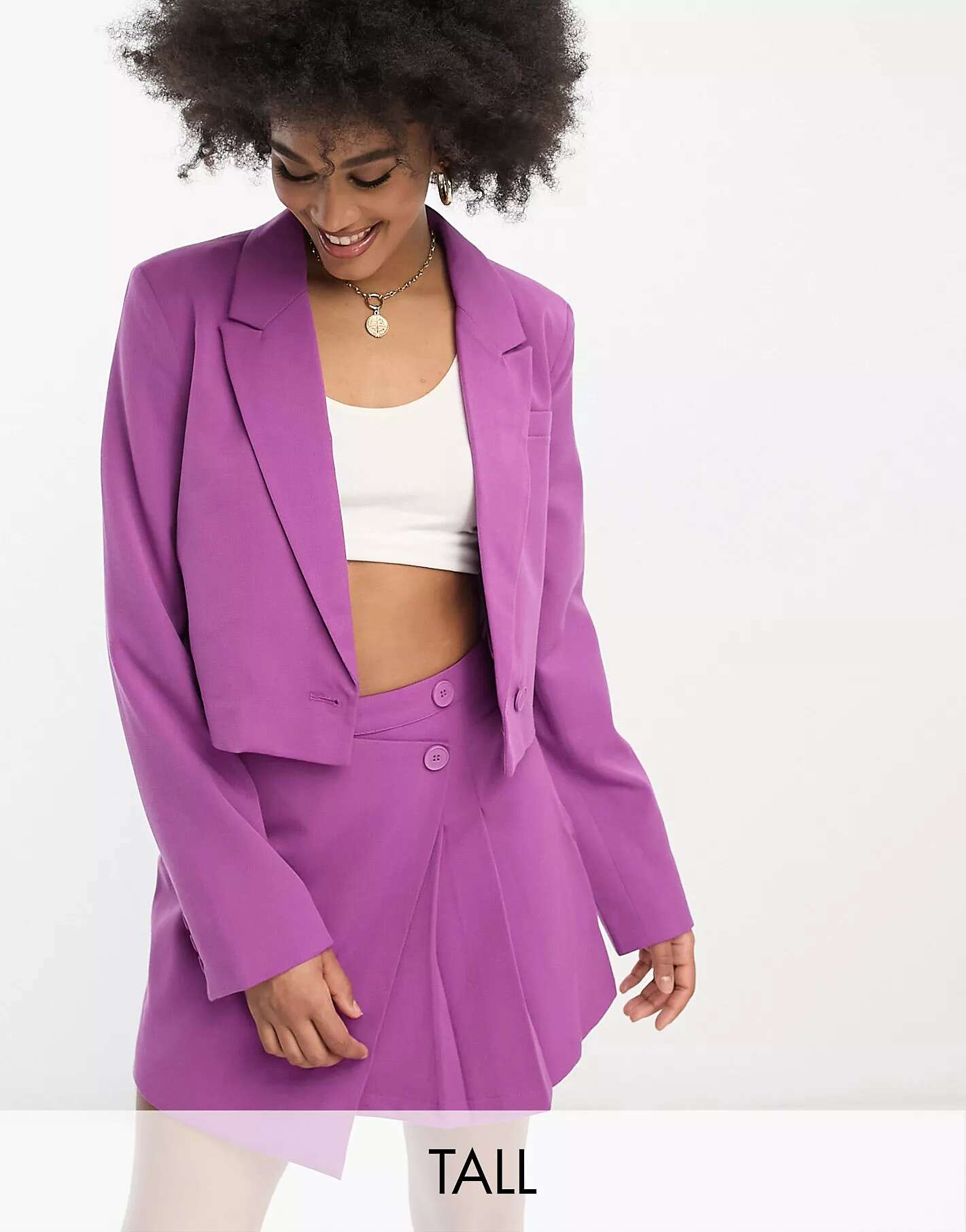 Пурпурная мини-юбка асимметричного кроя с запахом и запахом Only Tall