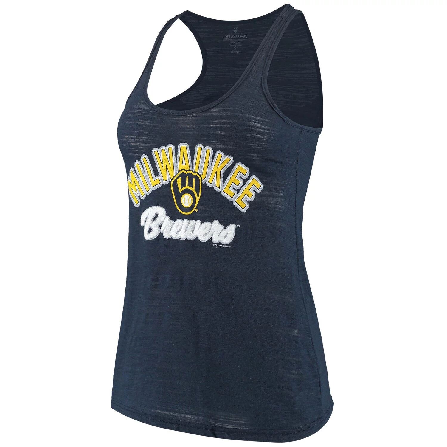

Женская мягкая как виноград темно-синяя майка Milwaukee Brewers Multicount Racerback