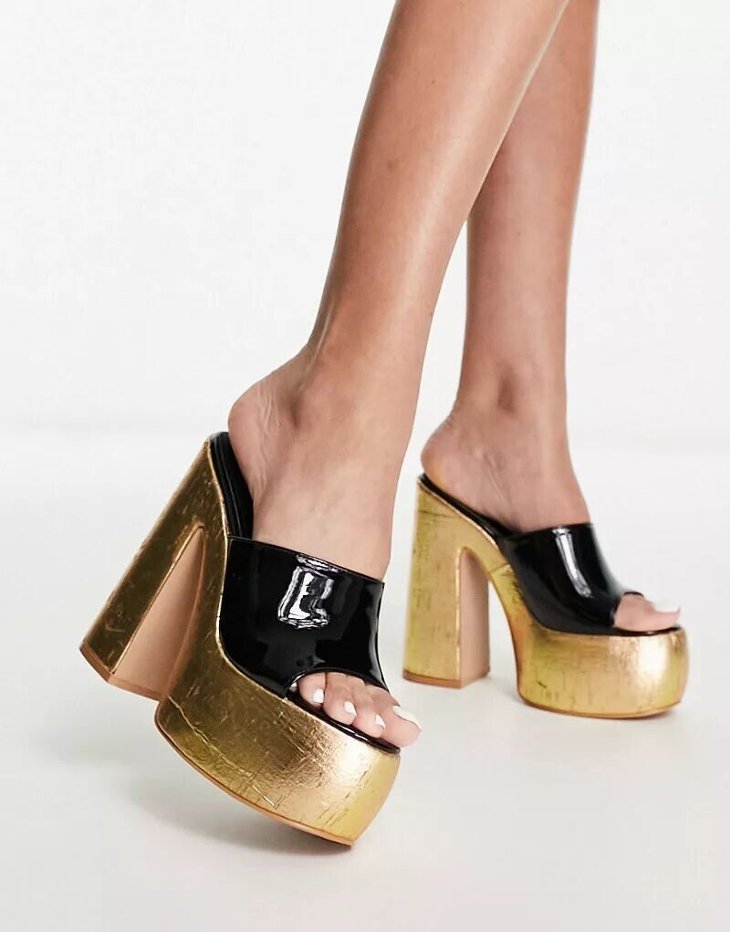 

Черные лакированные туфли на платформе Simmi London Aletta SIMMI Shoes