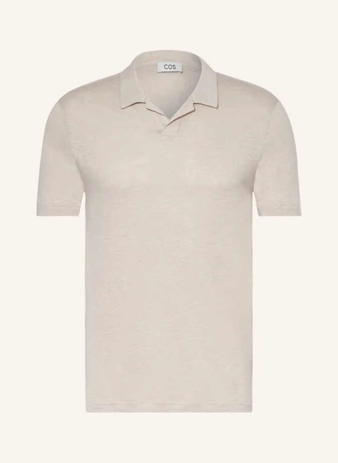 

Льняная рубашка-поло стандартного кроя Cos, бежевый