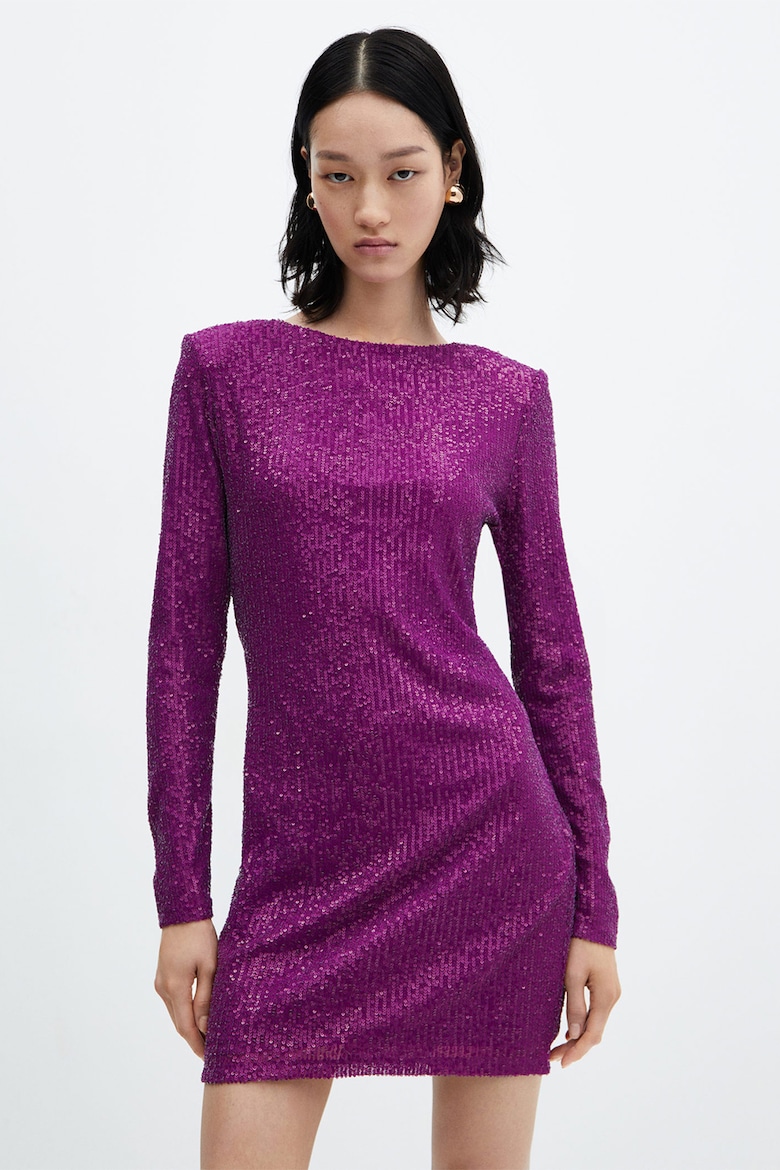 Короткое платье Xlenjuel с пайетками Mango, фиолетовый