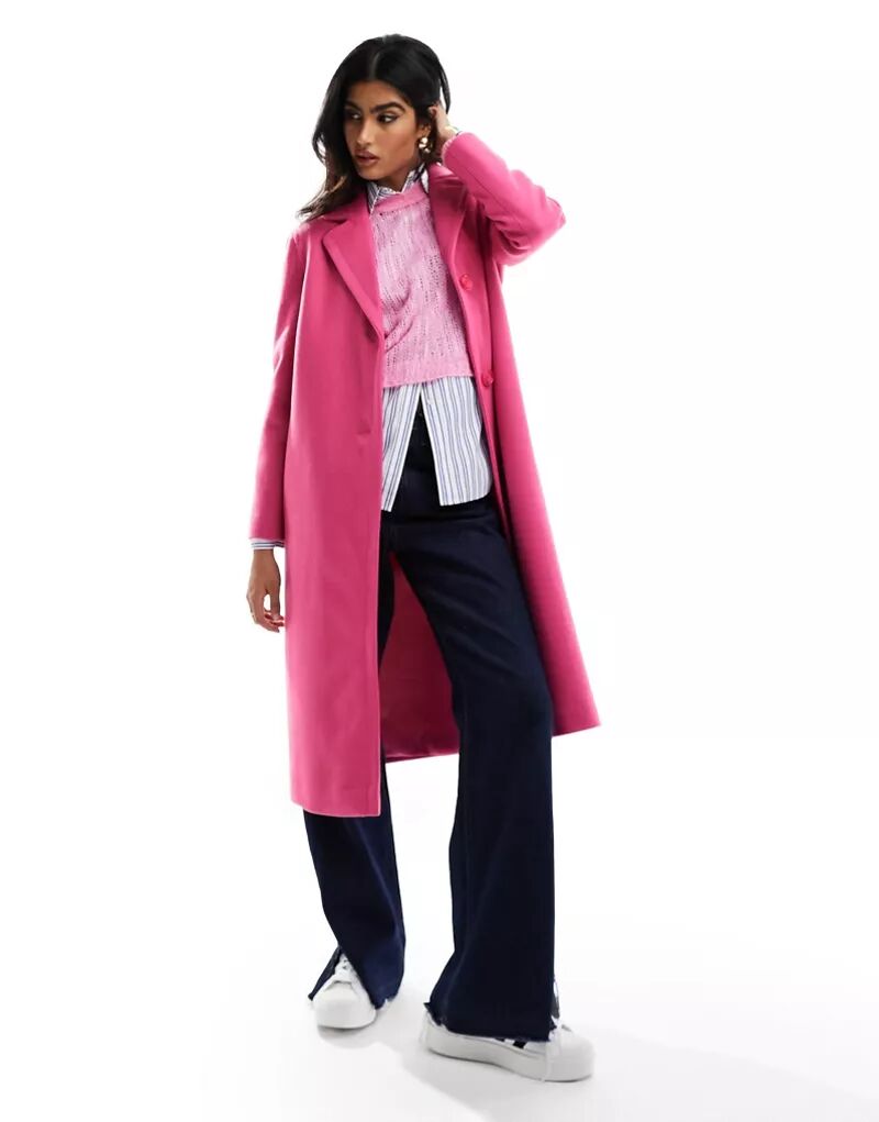 Розовое пальто с двумя пуговицами Helene Berman College druvert helene ocean