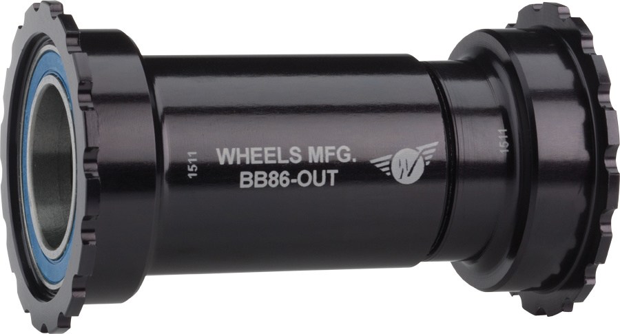 BB86/92 Нижний кронштейн с резьбой вместе с подшипниками ABEC-3 для кривошипных шпинделей диаметром 24 мм Wheels Manufacturing, черный