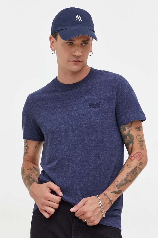 

Хлопковая футболка Superdry, темно-синий
