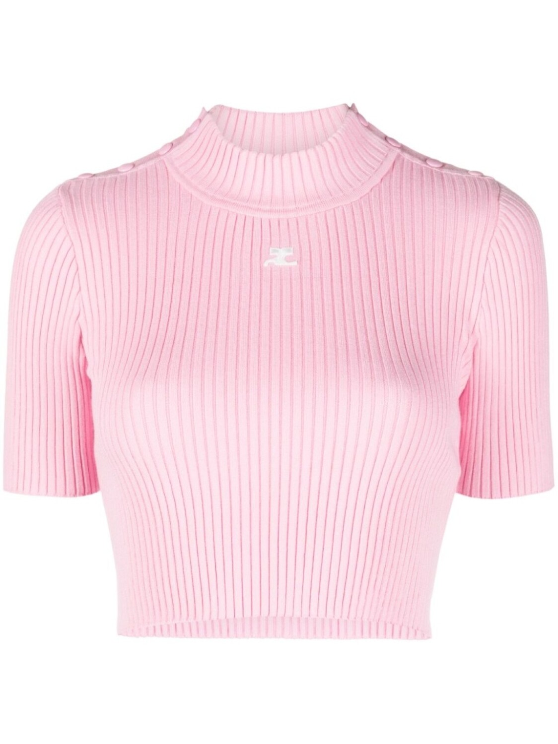 

Courrèges укороченный топ с вышитым логотипом, розовый