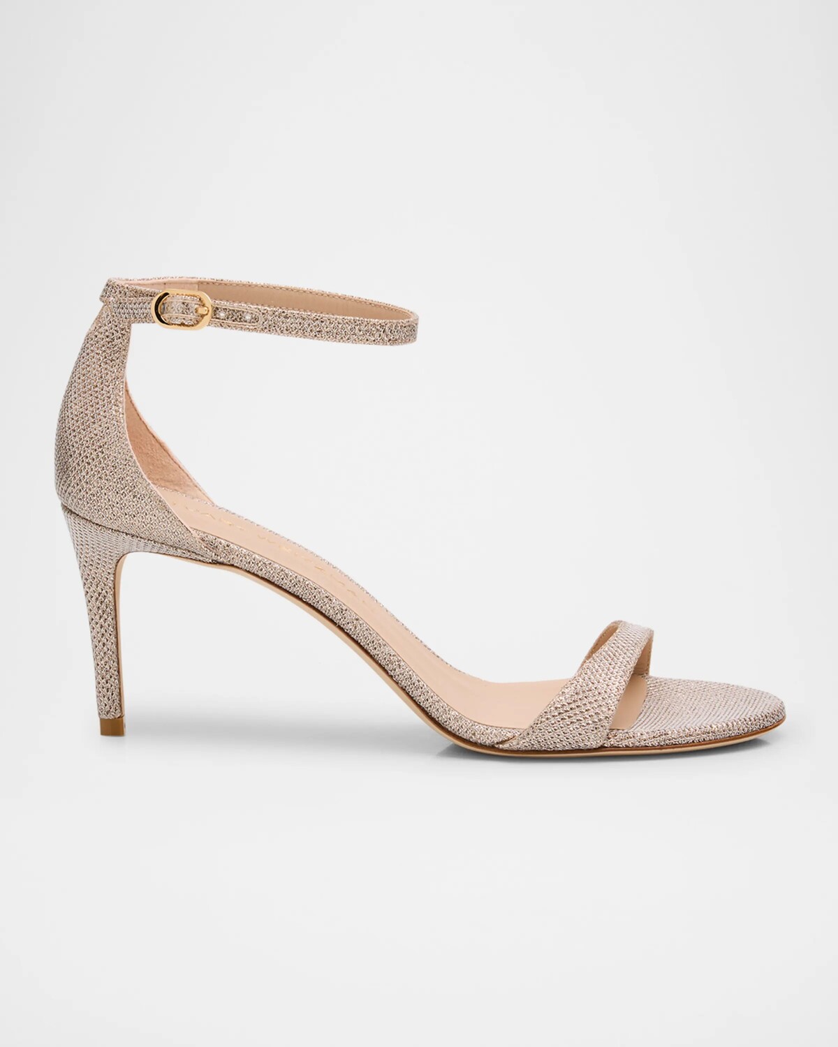 

Сандалии Nudist II с металлизированным ремешком на щиколотке Stuart Weitzman, цвет Poudre